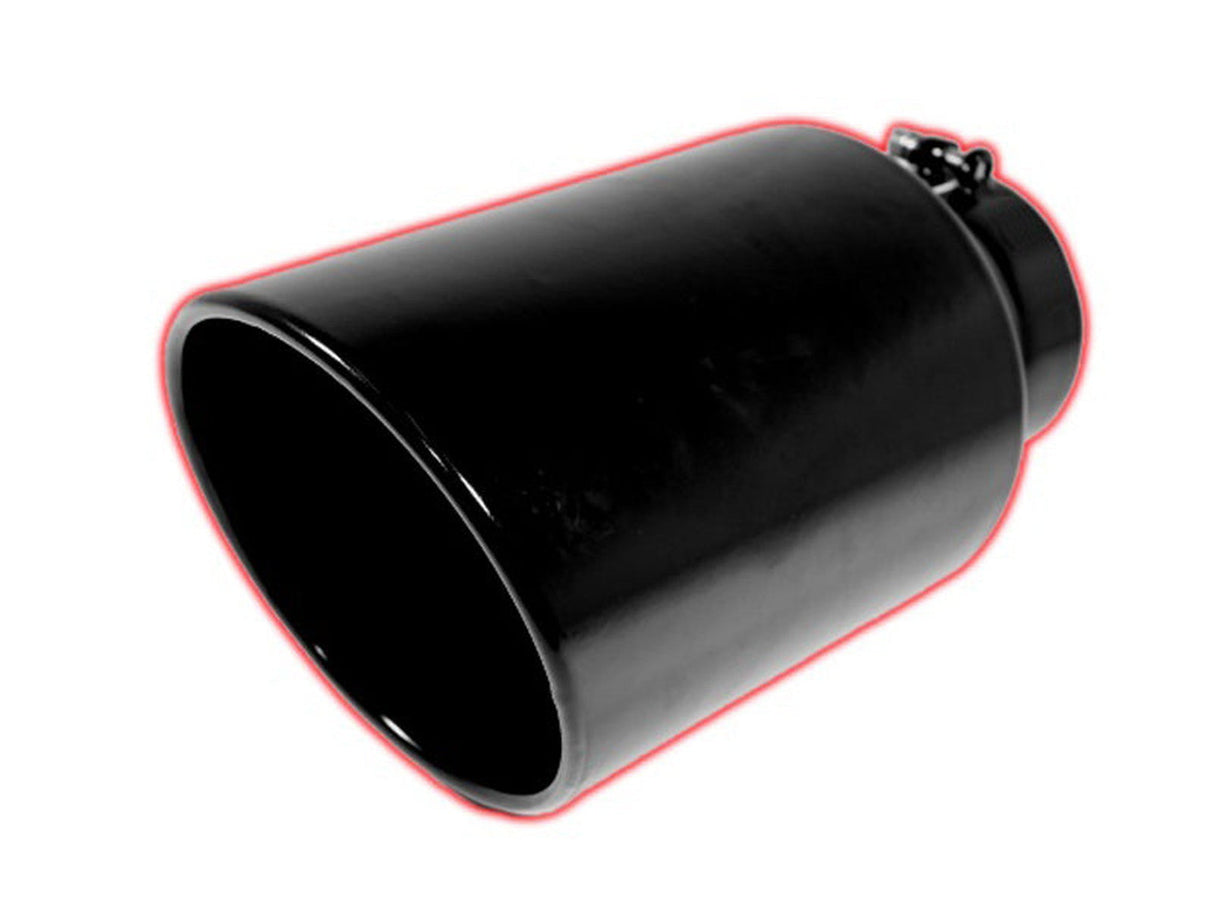 Rolled Angle Cut Exhaust Tip, Black, Bolt On, 4" Inlet, 7" Outlet, 15" Length, Universal ZZ Diesel