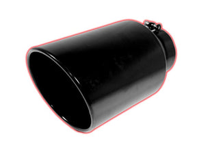 Rolled Angle Cut Exhaust Tip, Black, Bolt On, 4" Inlet, 7" Outlet, 15" Length, Universal ZZ Diesel