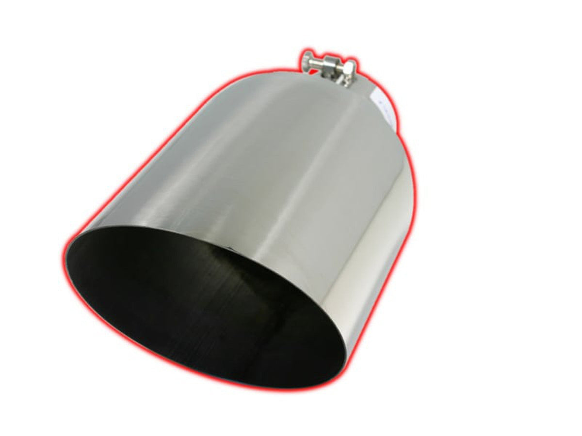 Flo~Pro Angle Cut Bolt On Exhaust Tips - Stainless Steel 4 X 8 X 15 Angle Cut Bolt On SS 45 Degree Angle Flo-Pro