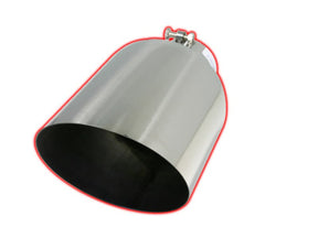 Flo~Pro Angle Cut Bolt On Exhaust Tips - Stainless Steel 4 X 8 X 15 Angle Cut Bolt On SS 45 Degree Angle Flo-Pro