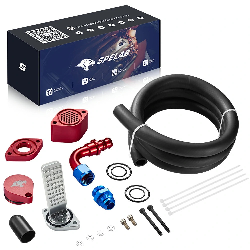 SPELAB Enhanced CCV/PCV Reroute/Delete Engine Ventilation Kit For 11-25 Ford 6.7L Powerstroke