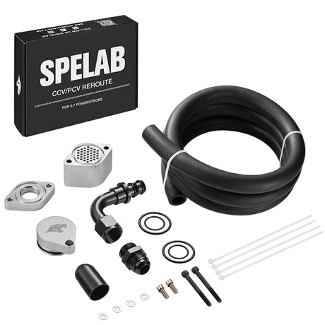 SPELAB Enhanced CCV/PCV Reroute/Delete Engine Ventilation Kit For 11-25 Ford 6.7L Powerstroke