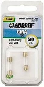 Fuse Gma 500ma Fast Acting 5mm x 20mm Glass #C60691 TekShack