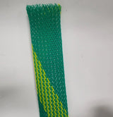 25 FT 3/4" GREEN WITH YELLOW STRIPE PET EXPANDO SLEEVING BRAID AC/DC WIRE AND SUPPLY