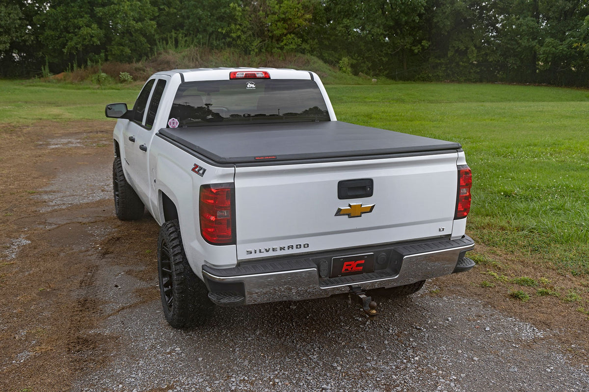 Soft Tri-Fold Bed Cover 6 Foot 7 Inch Bed Silverado/Sierra 1500/2500HD/3500HD (14-19 & Classic) Rough Country