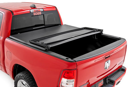 Soft Tri-Fold Bed Cover 5 Foot 7 Inch Bed Ram 1500 (19-26)/1500 TRX (21-24) Rough Country