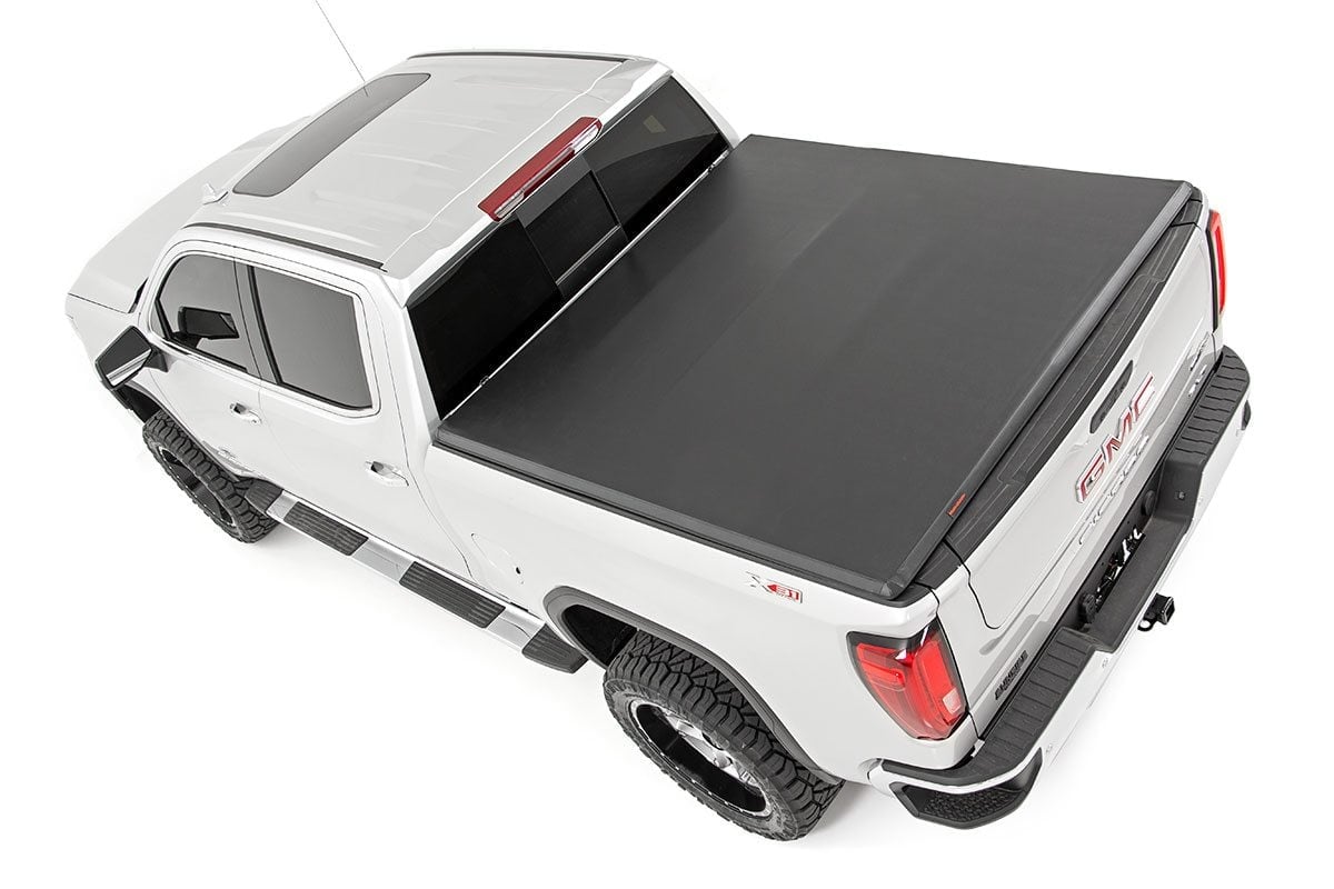 Soft Tri-Fold Bed Cover 6 Foot 7 Inch Bed Chevy/GMC Sierra 1500 (19-26)/Silverado 1500 (19-26) Rough Country