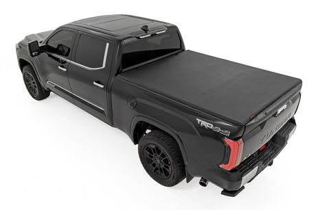 Soft Tri-Fold Bed Cover With & W/O OE Rails 6 Foot 7 Inch Bed Toyota Tundra (22-26) Rough Country