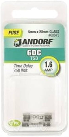 Jandorf Time Delay 250 Volt 1.6 Amp Fuse #60675 Jandorf