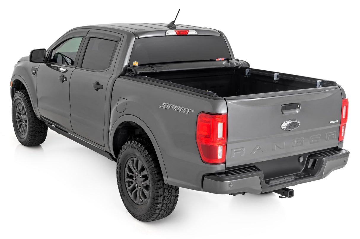 Soft Roll Up Bed Cover 5 Foot Bed Ford Ranger 2WD/4WD (2019-2023) Rough Country