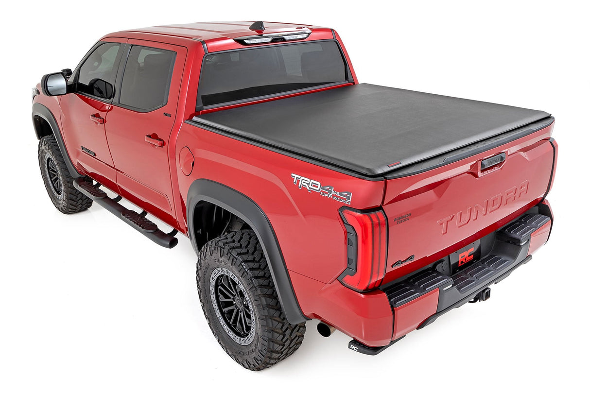 Soft Roll Up Bed Cover 5 Foot 7 Inch Bed Toyota Tundra 2WD/4WD (2022-2026) Rough Country