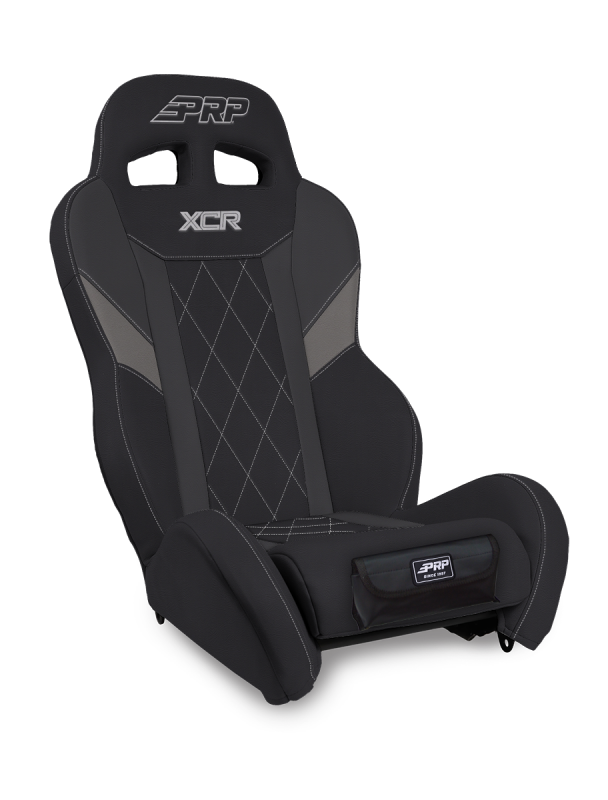 PRP XCR Suspension Seat - Black/Gray w Diamond Stitch and Front Pocket