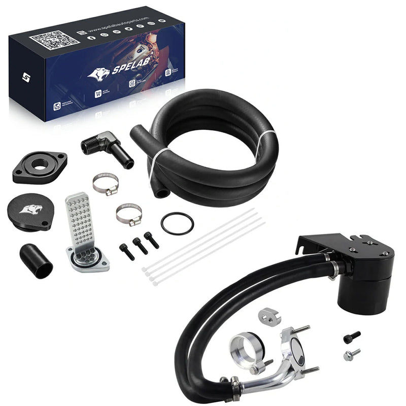 CCV Reroute/Delete Kit 2011-2025 Ford 6.7 Powerstroke F250 F350 F450 w/Catch Can｜SPELAB