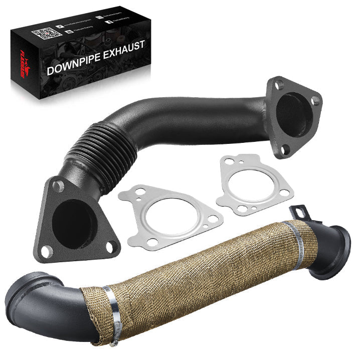 Downpipe Exhaust For 2004.5-2010 Chevy/GMC 6.6L Duramax LLY/LBZ/LMM Diesel 3 Inch Flashark