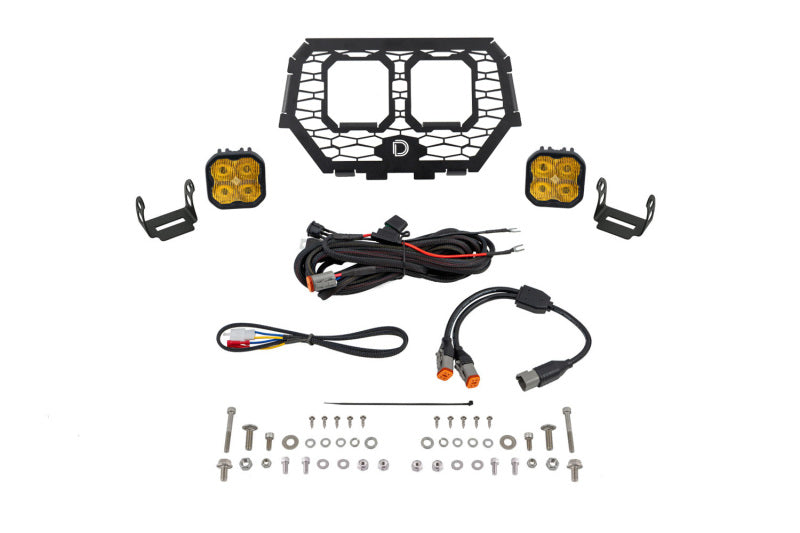 Diode Dynamics 14-18 Polaris RZR XP Stage Series LED Grille Kit - Pro Yellow Fog