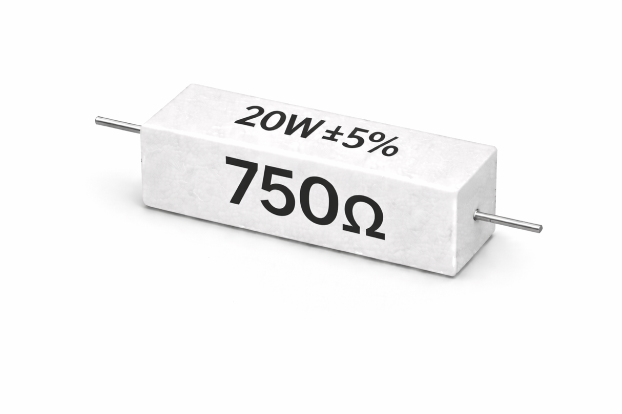 PANMILED 20W Cement Resistor, ±5% Ceramic Wirewound Power Resistor (15Ω–750Ω) High Watt Fixed Resistor TekShack