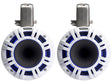 Kicker KMTCXL65W 6.5" Marine Wakeboard Tower Speakers w/ RGB Lighting - White (Pair) Kicker
