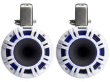 Kicker KMTCXL65W 6.5" Marine Wakeboard Tower Speakers w/ RGB Lighting - White (Pair) Kicker