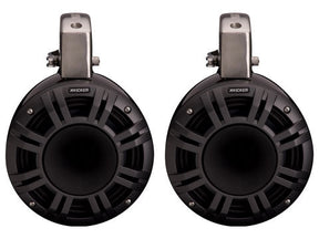 Kicker KMTCXL8 | 8" Marine Wakeboard Tower Speakers w/ RGB Lighting - Black (Pair) Kicker