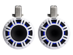 Kicker KMTCXL8W 8" Marine Wakeboard Tower Speakers w/ RGB Lighting - White (Pair) Kicker