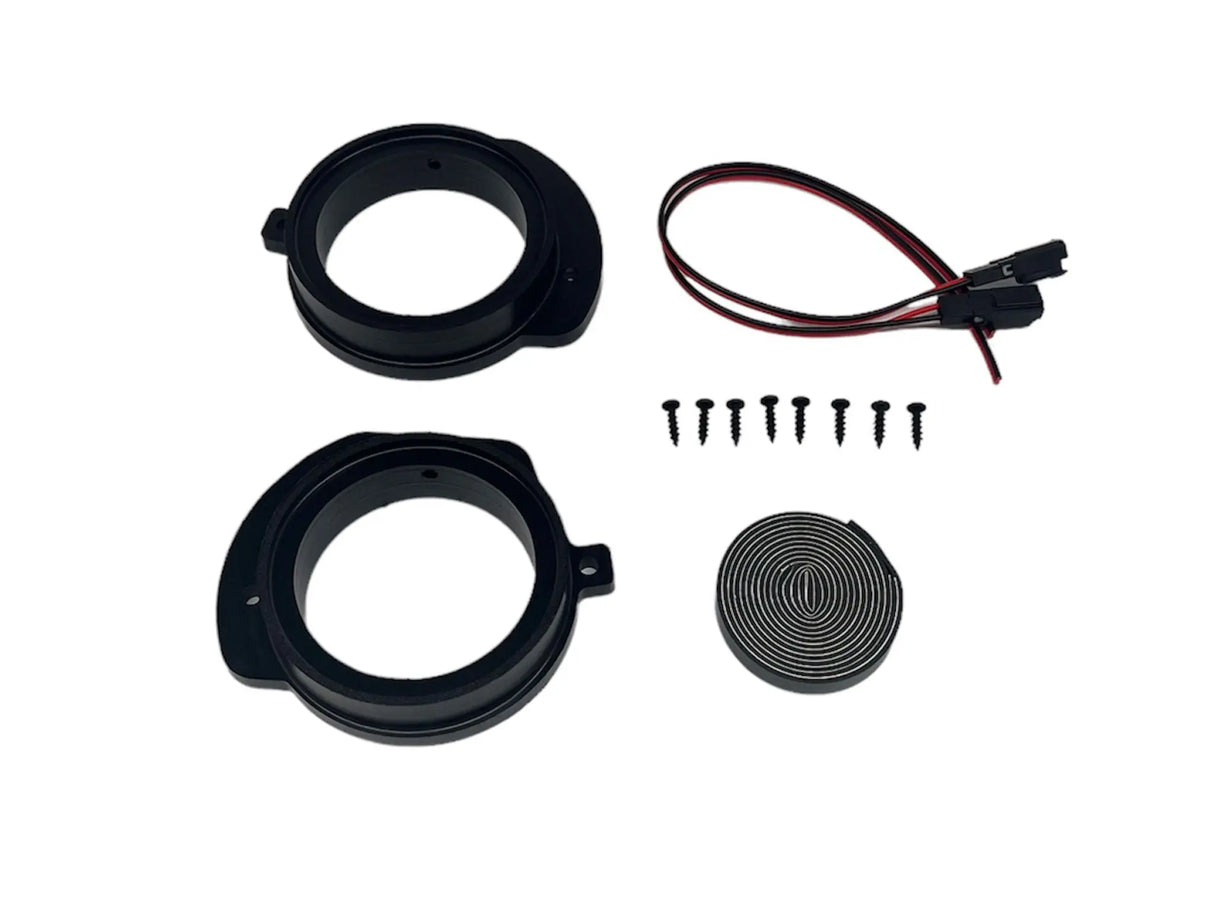 2015-2023 Ford Mustang 3-inch Mid-Range Speaker Adapters | 1-inch CNC HDPE Ten87 Design