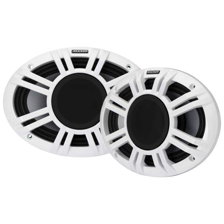 Kicker KMXL69 | 6"x9" KMXL Horn RGB LED Marine Coaxial Speakers 4-Ohm (Pair) Kicker