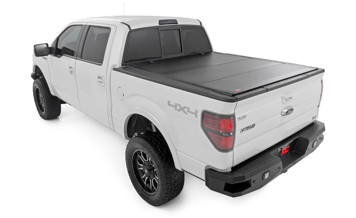 Hard Tri-Fold Flip Up Bed Cover 6 Foot 7 Inch Bed Ford F-150 2WD/4WD (2004-2014) Rough Country
