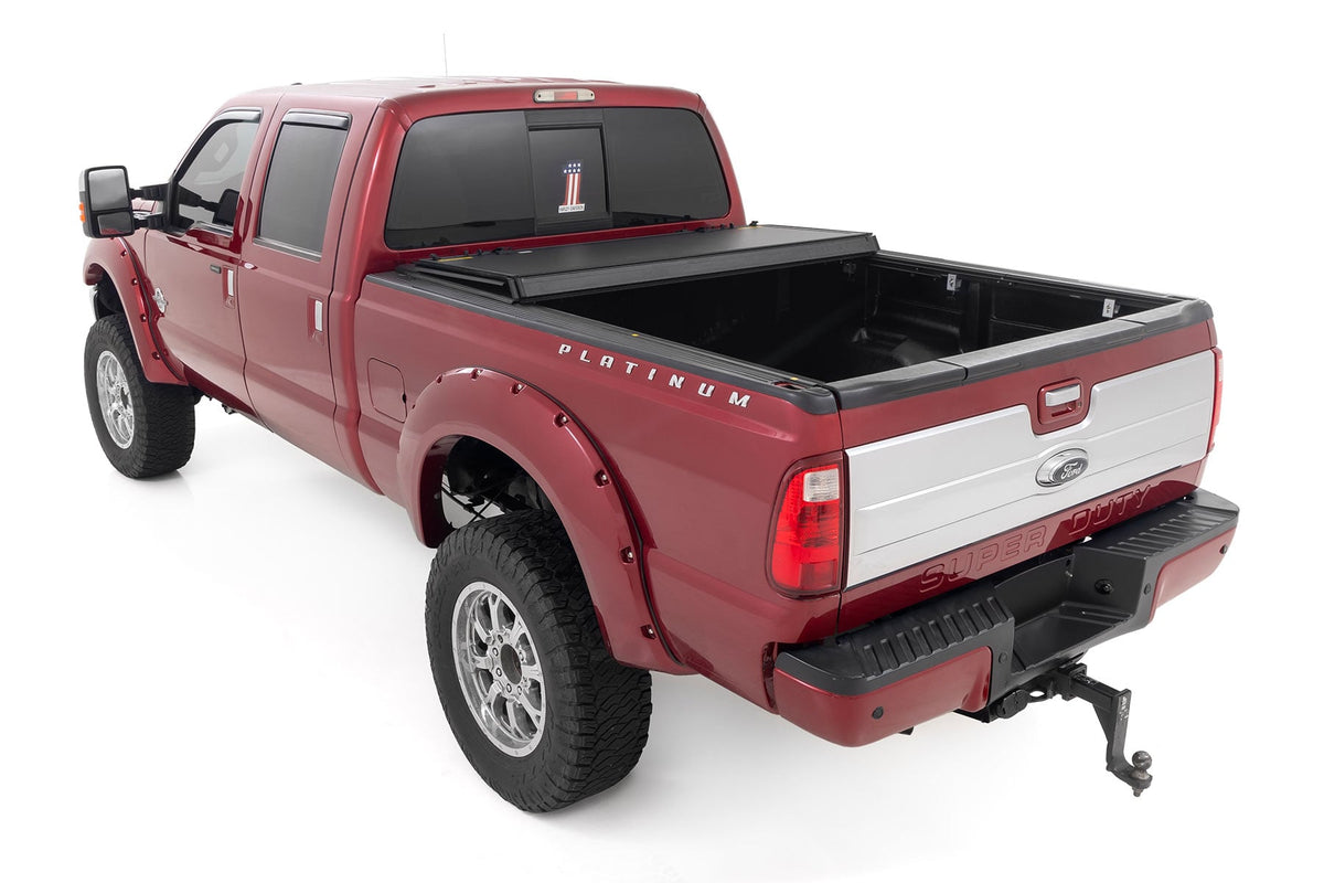 Hard Tri-Fold Flip Up Bed Cover 6 Foot 10 Inch Bed Ford F-250/F-350 Super Duty (99-16) Rough Country