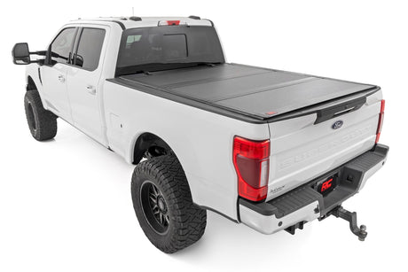Hard Tri-Fold Flip Up Bed Cover 6 Foot 10 Inch Bed Ford F-250/F-350 Super Duty (17-26) Rough Country