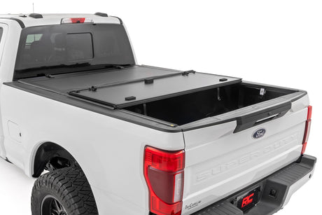 Hard Tri-Fold Flip Up Bed Cover 6 Foot 10 Inch Bed Ford F-250/F-350 Super Duty (17-26) Rough Country