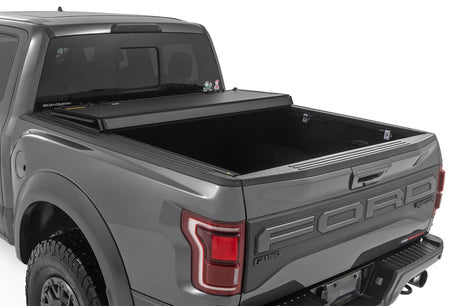 Hard Tri-Fold Flip Up Bed Cover 6 Foot 7 Inch Bed Ford F-150 2WD/4WD (2021-2026) Rough Country