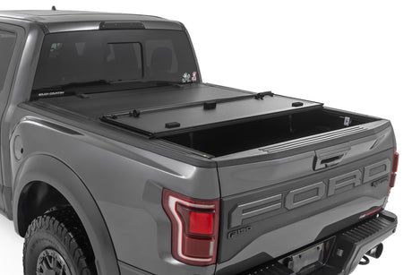 Hard Tri-Fold Flip Up Bed Cover 6 Foot 7 Inch Bed Ford F-150 2WD/4WD (2021-2026) Rough Country