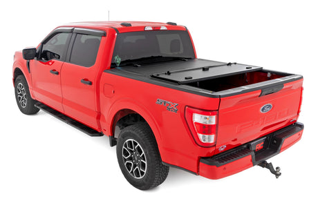 Hard Tri-Fold Flip Up Bed Cover 6 Foot 7 Inch Bed Ford F-150 2WD/4WD (2015-2020) Rough Country