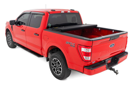 Hard Tri-Fold Flip Up Bed Cover 6 Foot 7 Inch Bed Ford F-150 2WD/4WD (2015-2020) Rough Country