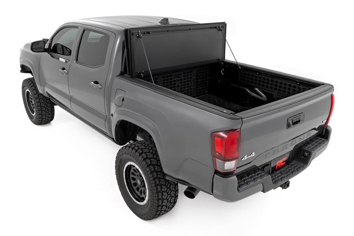 Hard Tri-Fold Flip Up Bed Cover 5 Foot Bed Toyota Tacoma 2WD/4WD (2016-2023) Rough Country