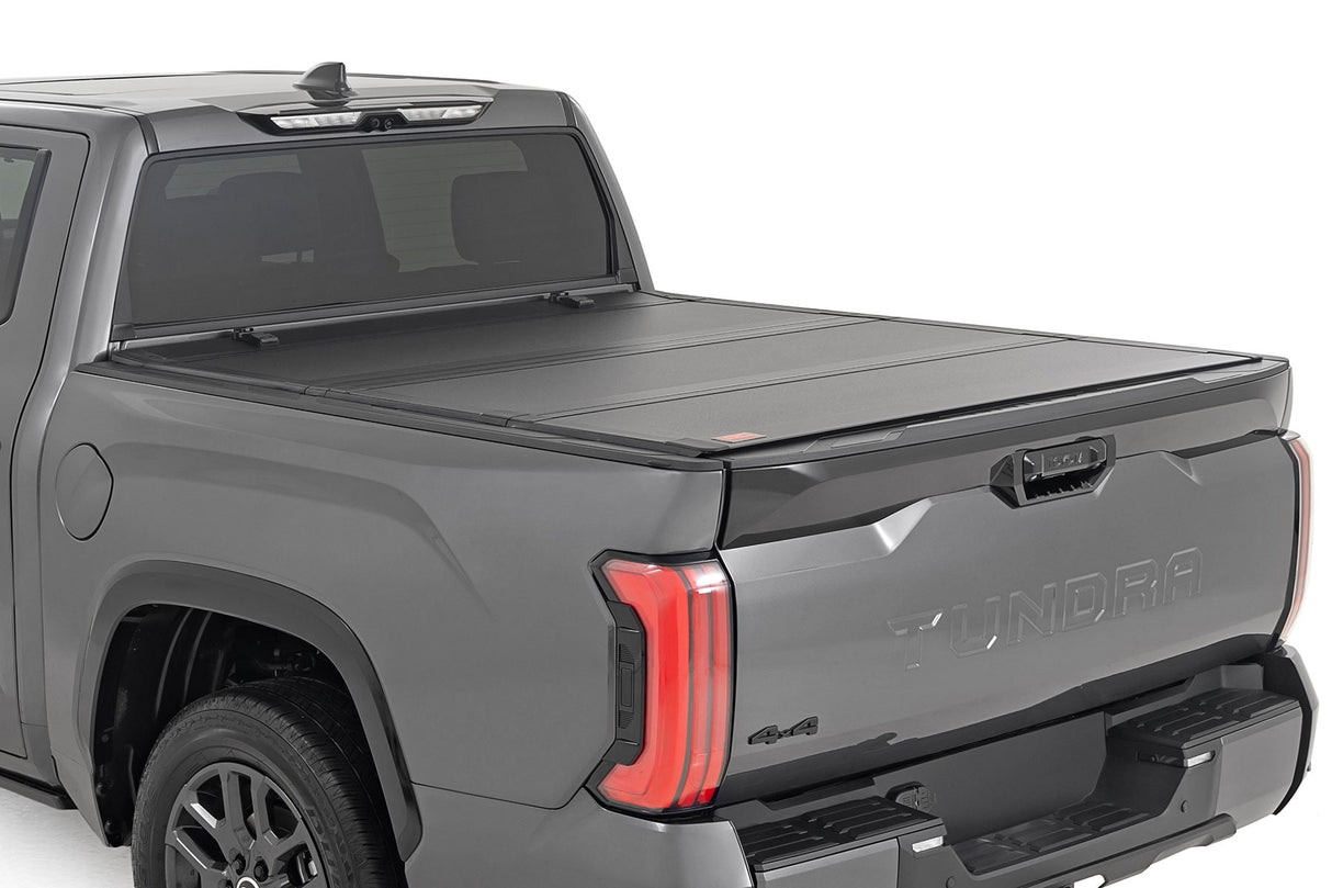 Hard Tri-Fold Flip Up Bed Cover 5 Foot 7 Inch Toyota Tundra 2WD/4WD (2022-2026) Rough Country