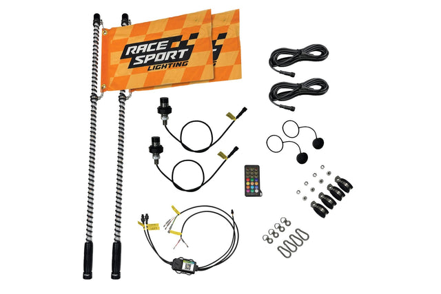 COLORTRAIL 4' LED RGBW LED Whip Lights (Pair) | RSCW4DKIT Stinger