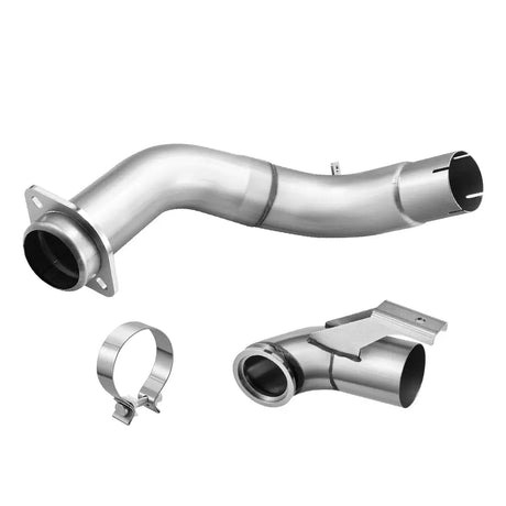 4" Turbo Downpipe Exhaust For 2015-2019 Ford 6.7L Powerstroke F250 F350 F450 F550 Flashark