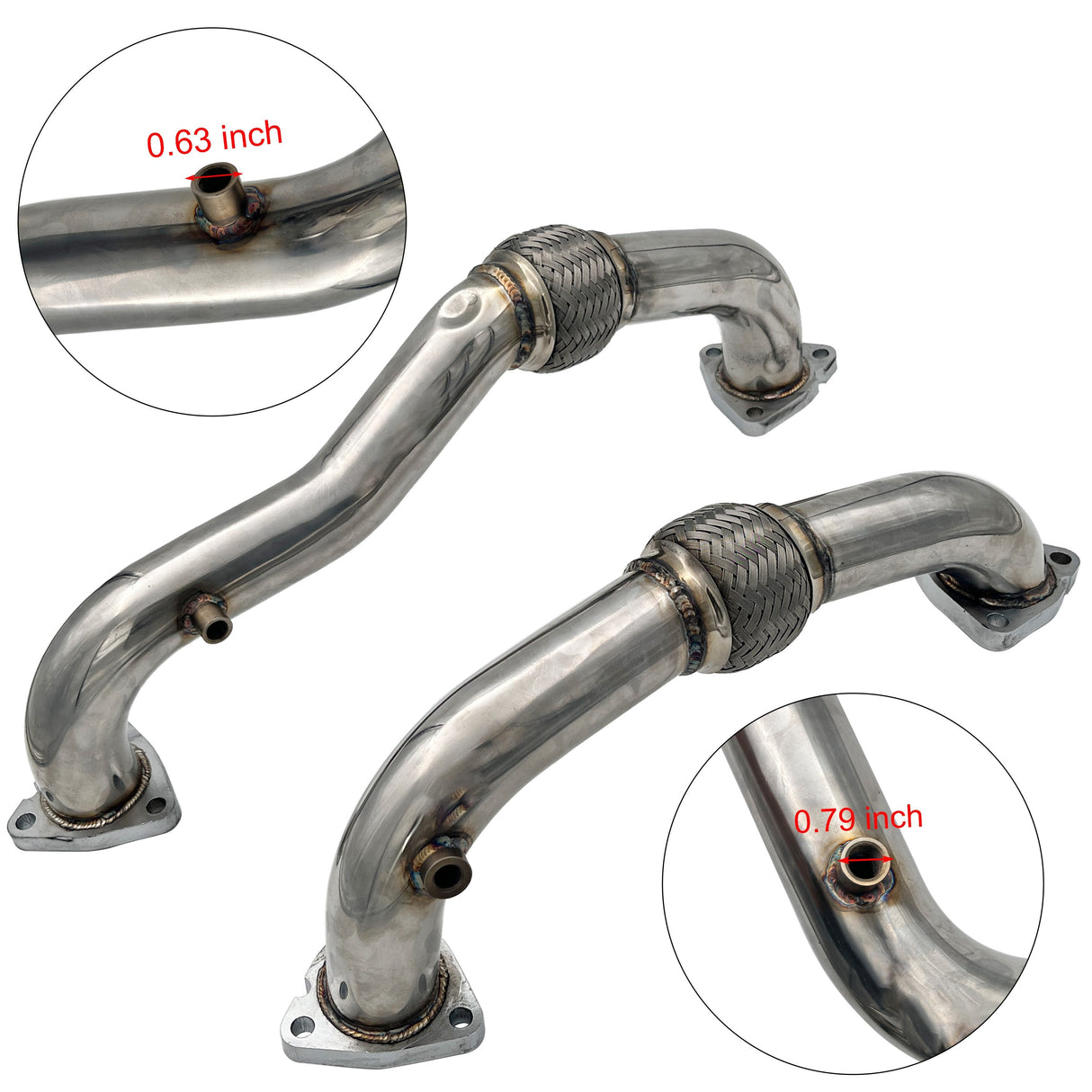 TruckTok 2008-2010 6.4L Ford Powerstork Exhaust Up Pipes & EGR Delete Plates Bypass TruckTok