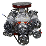 GM Small Block Compatible 327 c.i. Engine - 350 Horsepower - Deluxe Dressed - Polished Pulley Kit - Carbureted
