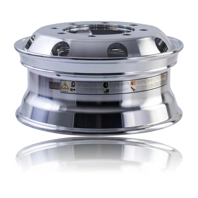 Truck Wheels 19.5 x 7.5 Forged Aluminum Rims Both-Side Mirror Polished
