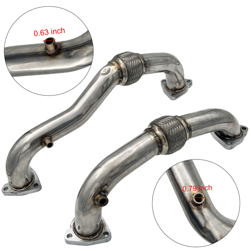 TruckTok 2008-2010 6.4L Ford Powerstork Exhaust Up Pipes & EGR Delete Plates Bypass