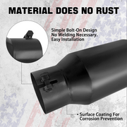 Trucktok 4" Inlet 6" Outlet 12" Overall Length Bolt On Exhaust Tailpipe Tip Black TruckTok