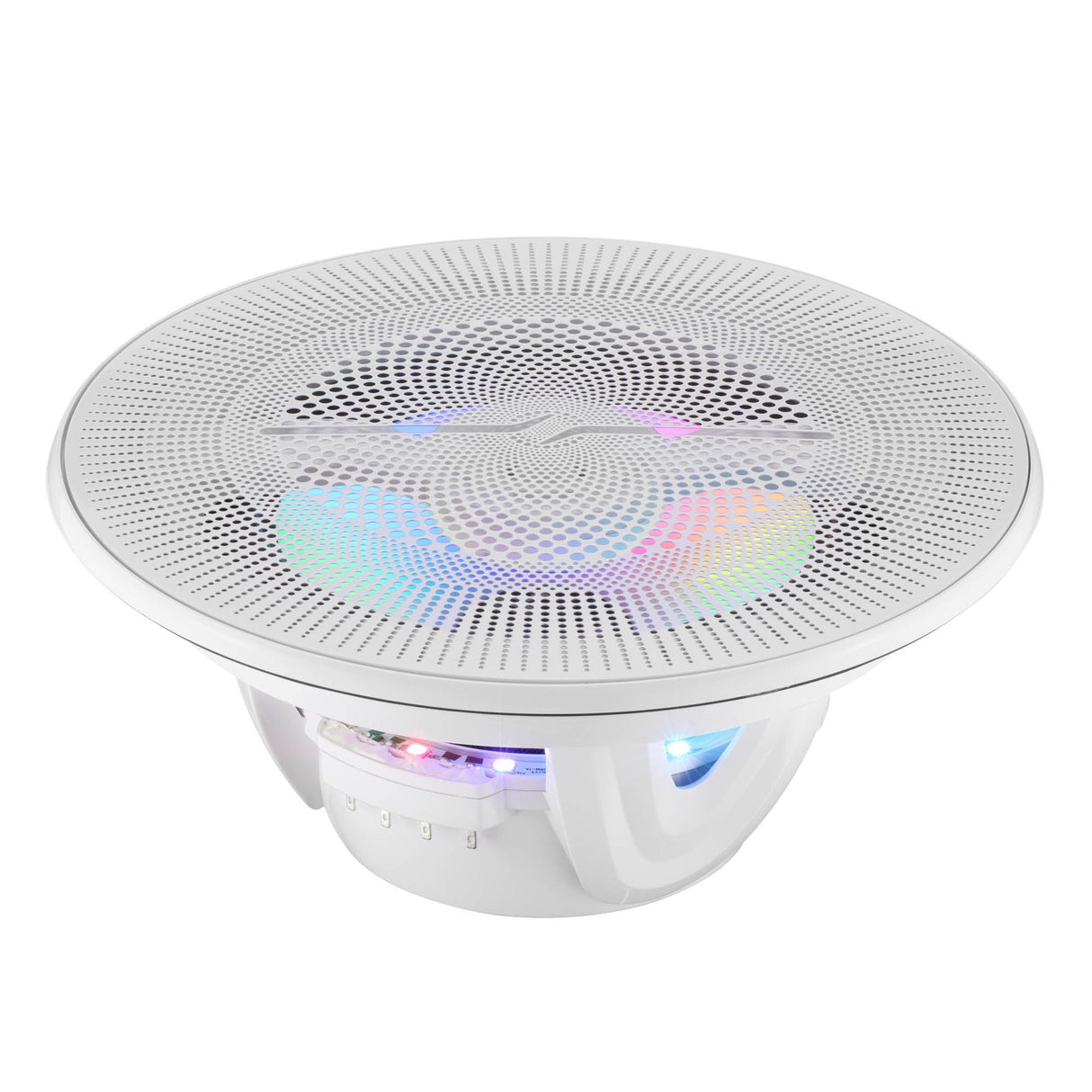 Luxury 8” 2-Way Marine Coaxial Speaker with Digital LED Lights and Flush Magnetic Mount Grille | 175W RMS 4-Ohm