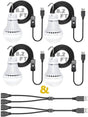 4 Pack Portable LED Bulb, 5W USB LED Camping Light TekShack