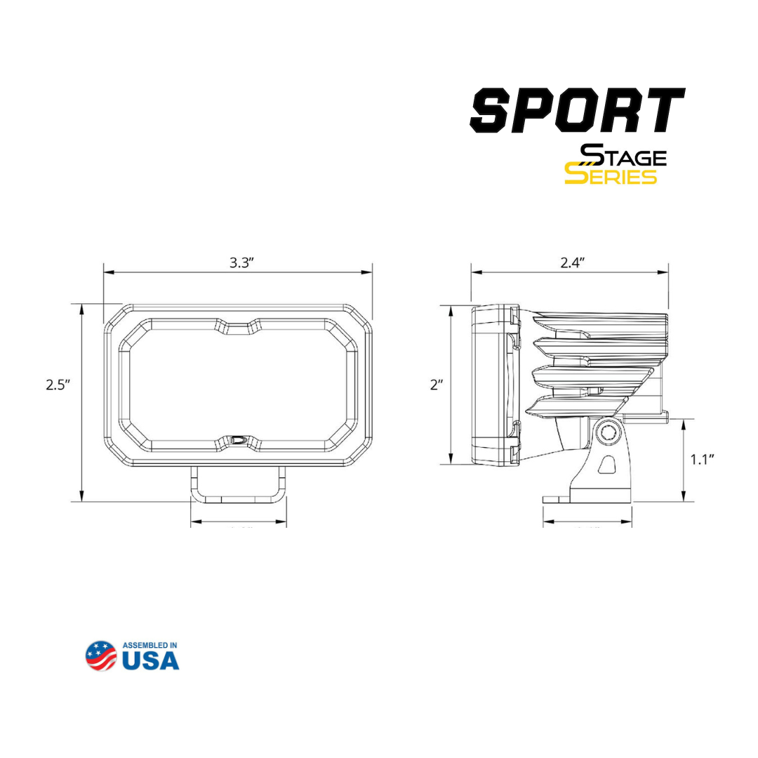 SSC2 SAE/DOT White Sport Standard LED Pod (pair)