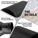 Trucktok 3" Inlet 5" Outlet 12" Overall Length Bolt On Exhaust Tailpipe Tip Black TruckTok