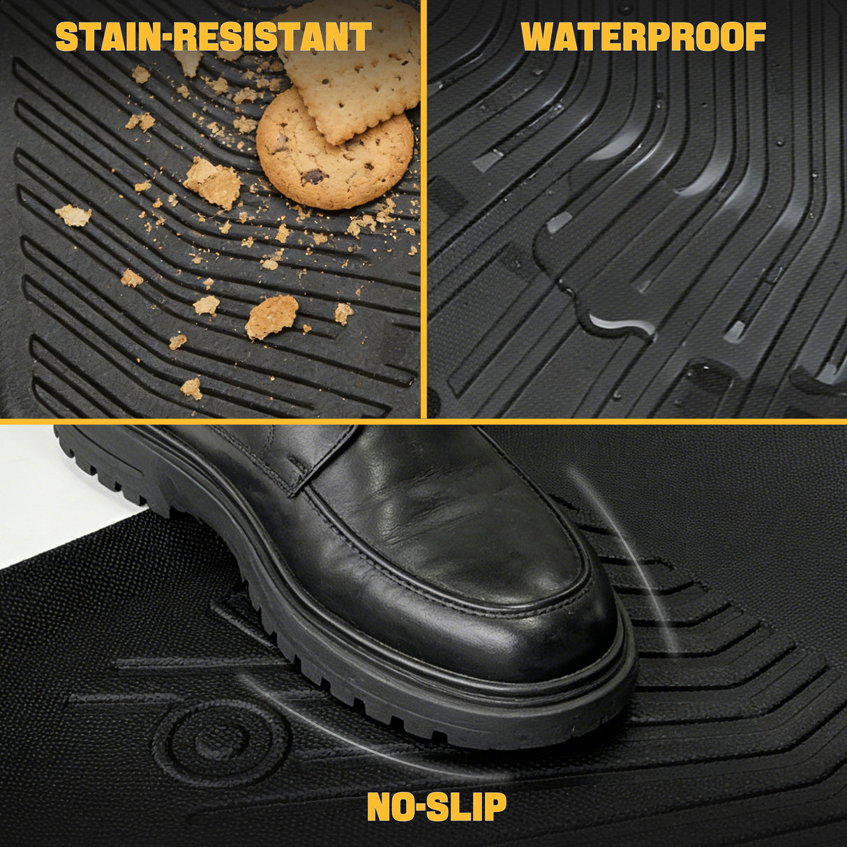 Trucktok Dodge Ram 2013-2018 1500 2500 3500 & 2019-2024 1500 Classic Crew Cab All-Weather TPE Floor Mats TruckTok