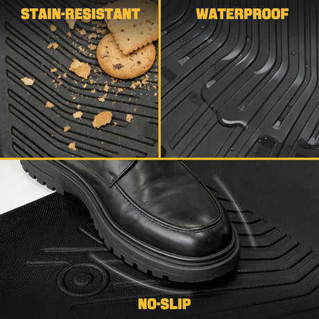 Trucktok Dodge Ram 2013-2018 1500 2500 3500 & 2019-2024 1500 Classic Crew Cab All-Weather TPE Floor Mats TruckTok