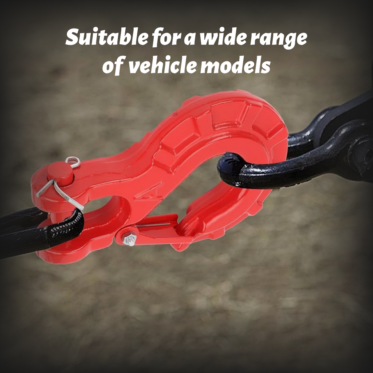 Trucktok 3/8" Forged Steel Winch Hook 33,000 lbs with Safety Latch TruckTok